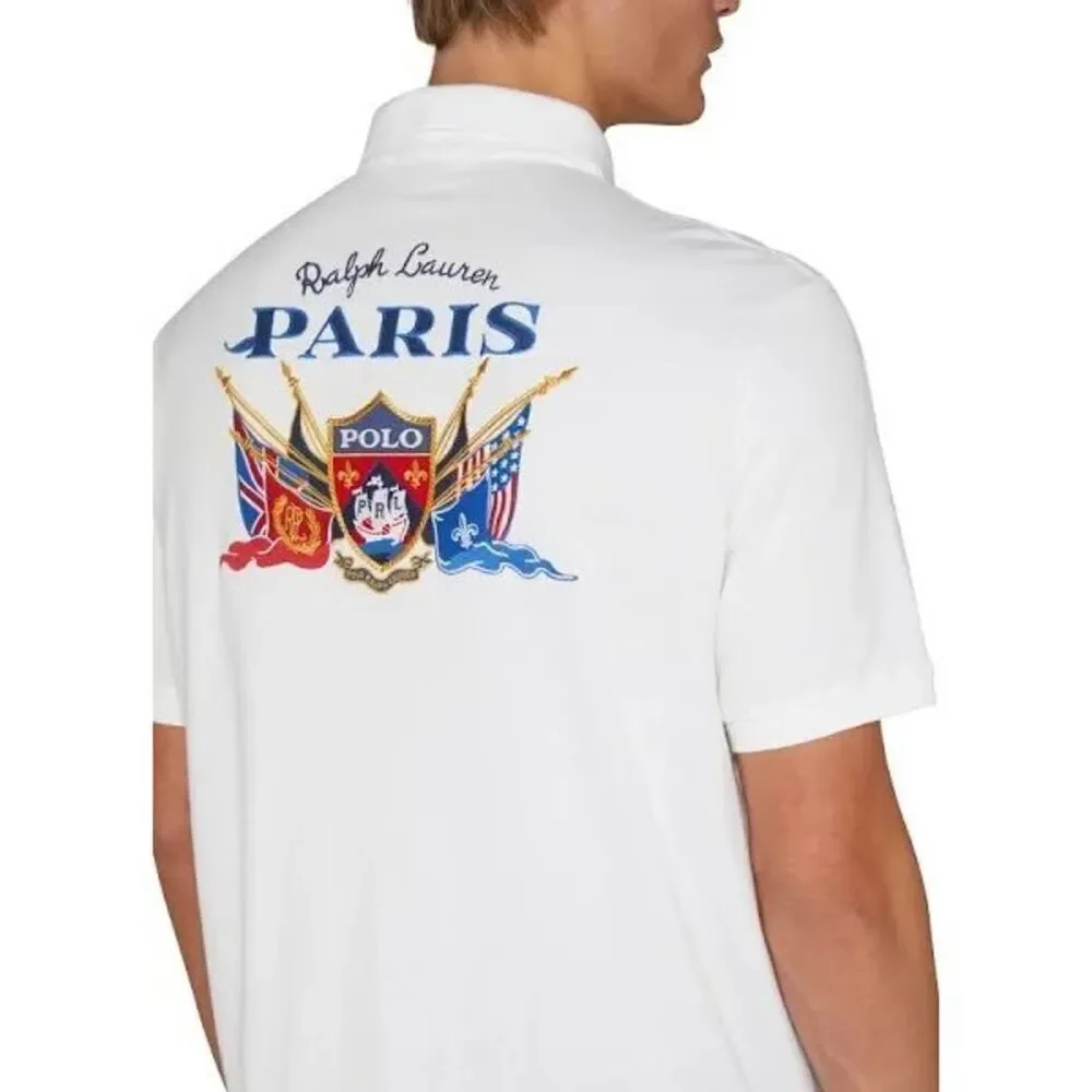 Polo Ralph Lauren NWT Classic Fit Embroidered Mesh Polo Shirt White Large